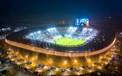 世界杯体育场馆夜景照片